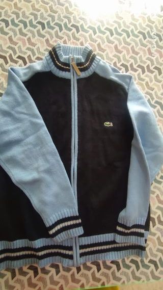 Suéter Lacoste Negro y Azul