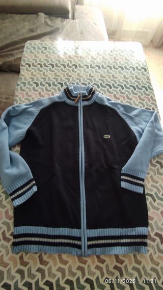 Suéter Lacoste Negro y Azul