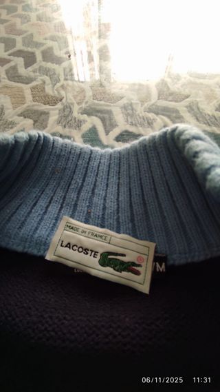 Suéter Lacoste Negro y Azul