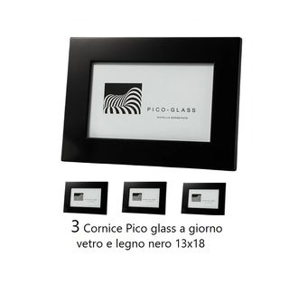 Set 3 Cornici Pico Glass 13x18 Legno Nero