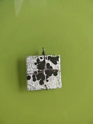 Colgante artesanal cristal fundido y plata