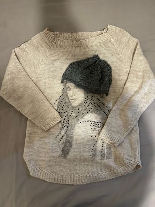 Jersey beige con ilustración