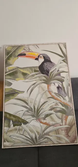 Set 2 Cuadros Decorativos Aves Tropicales 120×80