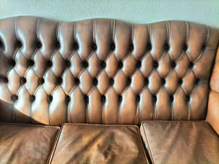 Pack 3 Muebles Chesterfield Cuero Marrón Cuenca