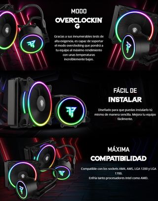 Refrigeración Líquida Tempest Gaming RGB Negra