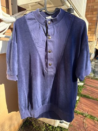 Polo vintage manga corta azul