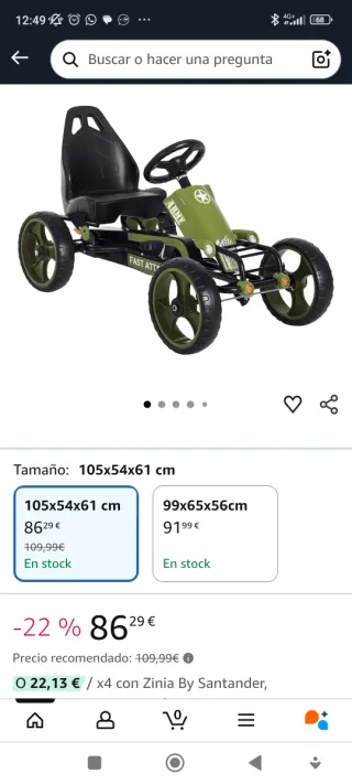 Coche a pedales infantil