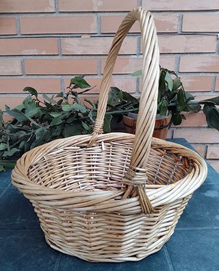 Cesto redondo de mimbre