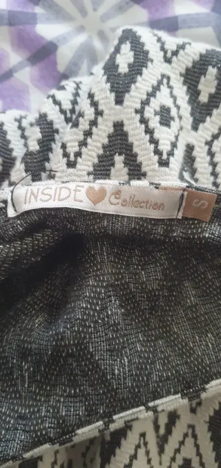 Vestido estampado rombos beige y gris