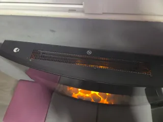 Chimenea Eléctrica Negra con Piedras