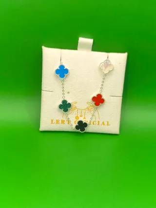 Collar y Pendientes Plata 925 Multicolor