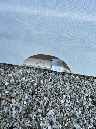 Cabezal Tapizado en tela de color beige 160 cm Ike