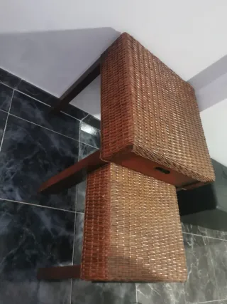 Tavolini in vimini e legno