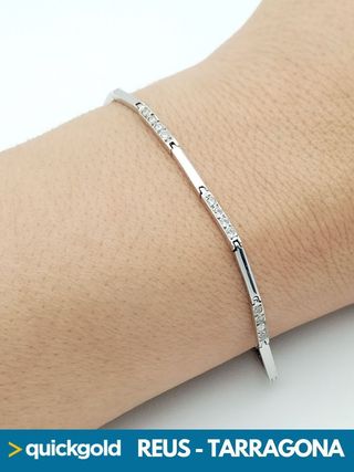 035-05-00400 PULSERA ORO BLANCO 18K SEMIRRIGIDA