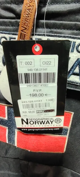 Chaqueta Geographical Norway Negra Nueva