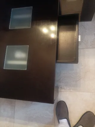 Mesa de centro moderna madera y cristal