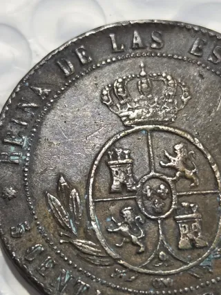 Isabel II 5 cts escudo 1868