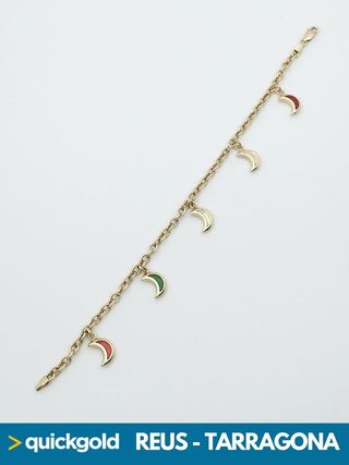 035-05-00535 PULSERA ORO DE 18K MEDIA LUNAS