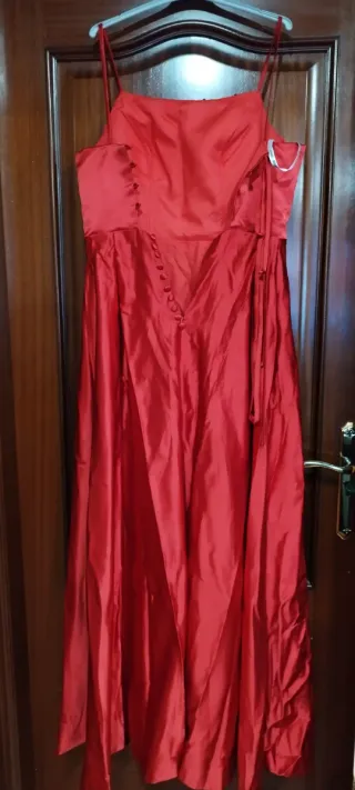 Vestido largo rojo elegante N°298