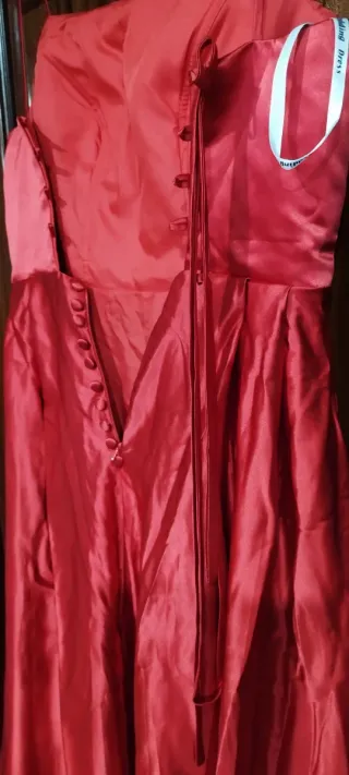 Vestido largo rojo elegante N°298