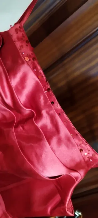 Vestido largo rojo elegante N°298