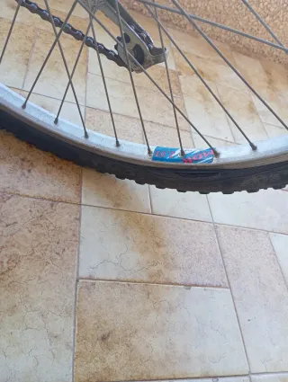 Bicicleta de montaña plateada y para Aser trucos