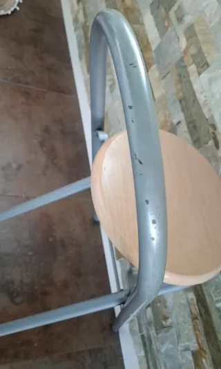 Taburete plegable madera y metal