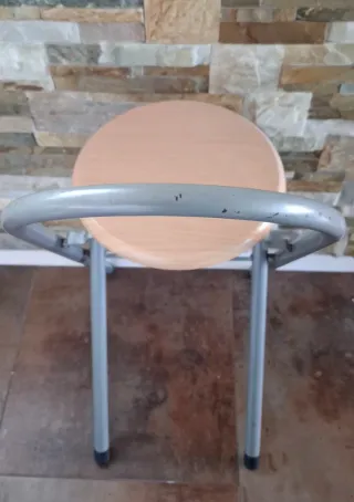 Taburete plegable madera y metal