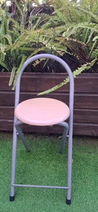 Taburete plegable madera y metal