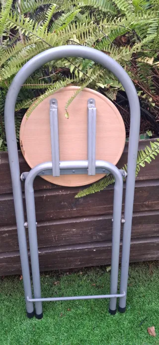 Taburete plegable madera y metal