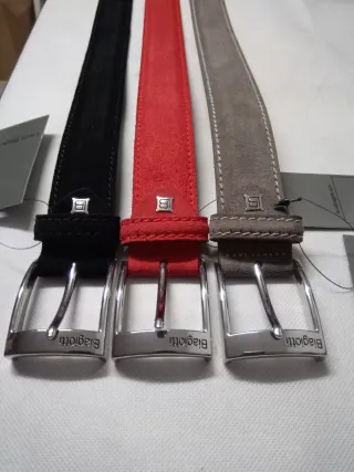 Set 3 Cinture Uomo Pelle Camoscio Biagiotti