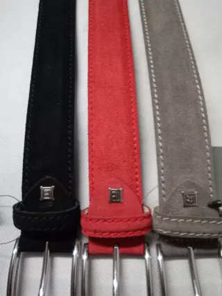 Set 3 Cinture Uomo Pelle Camoscio Biagiotti