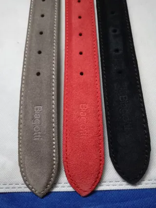 Set 3 Cinture Uomo Pelle Camoscio Biagiotti