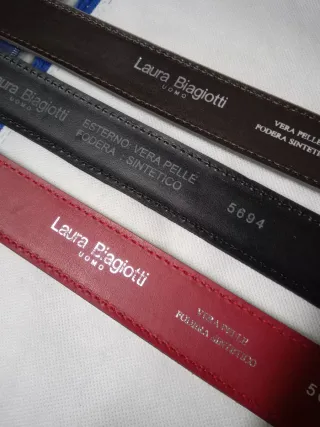 Set 3 Cinture Uomo Pelle Camoscio Biagiotti