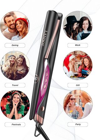 LANDOT Plancha Pelo Alisador Rizador 2 en 1