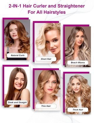 LANDOT Plancha Pelo Alisador Rizador 2 en 1