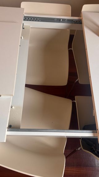 Mesa extensible blanca madera y metal