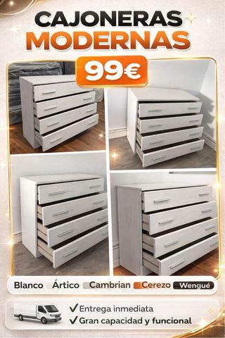 Cajonera Moderna Blanca 99€