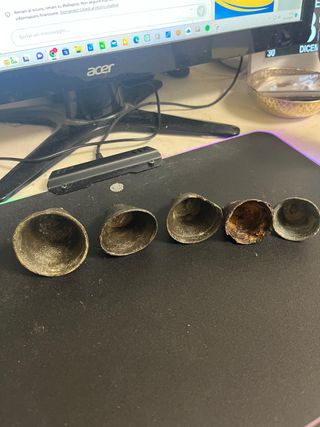 Lotto 5 antiche campane in metallo