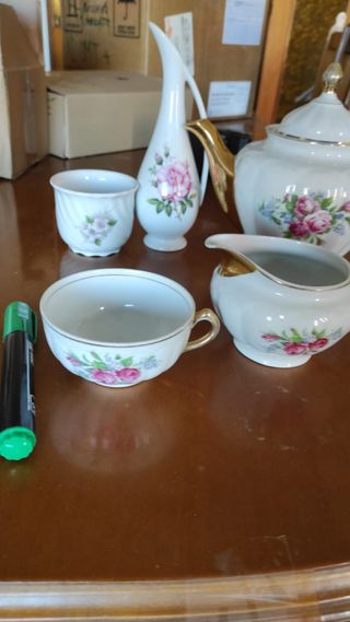 Juego de café porcelana oro