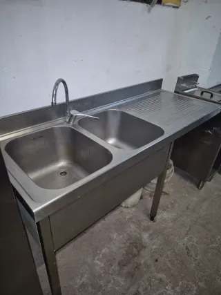 Fregadero industrial doble seno