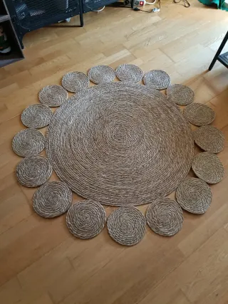 Alfombra redonda de yute Sin utilizar