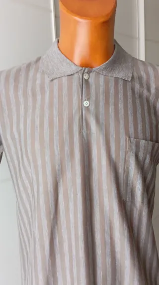 Polo Rayas Vintage Hombre Beige/Gris