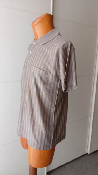 Polo Rayas Vintage Hombre Beige/Gris