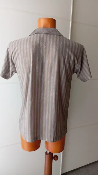 Polo Rayas Vintage Hombre Beige/Gris