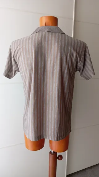 Polo Rayas Vintage Hombre Beige/Gris