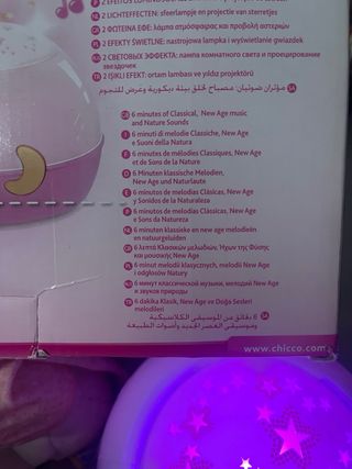 Lamparita Noche Chicco Proyector Estrellas