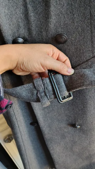 Abrigo largo lana Mango gris