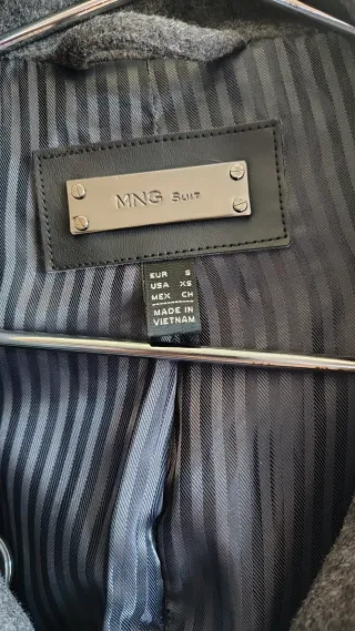 Abrigo largo lana Mango gris