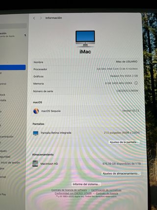 IMAC 4K 21.5” i3 1TB HDD